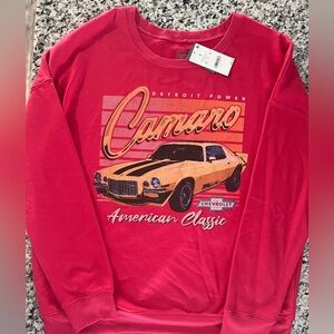 GM Camaro lightweight sweatshirt, NWT, size M, raspberry color